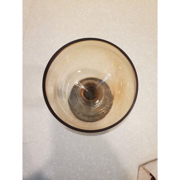 Brass And Colored Glass Candle Holder Goblet Tealight Votive 10 Inches tall‎ VTG - Picture 9 of 9